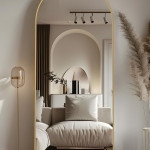 Miroir Arqué 170x70 cm – Cadre en Aluminium Dore