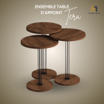 Ensemble Table d'Appoint Tera Marron