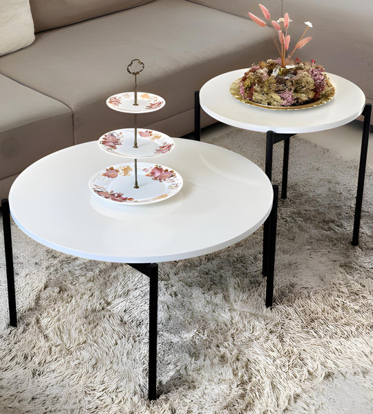 Ensemble de Tables Basses OSCAR – Blanc